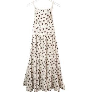 Free People Daydreamer Midi Dress Floral Print Sleeveless Summer Boho Smocked S